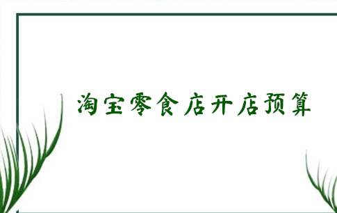 淘宝零食店开店预算多少？